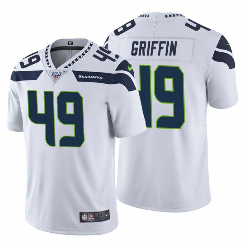 Men Seattle Seahawks #49 Shaquem Griffin Nike White 100th Vapor Limited NFL Jersey->seattle seahawks->NFL Jersey